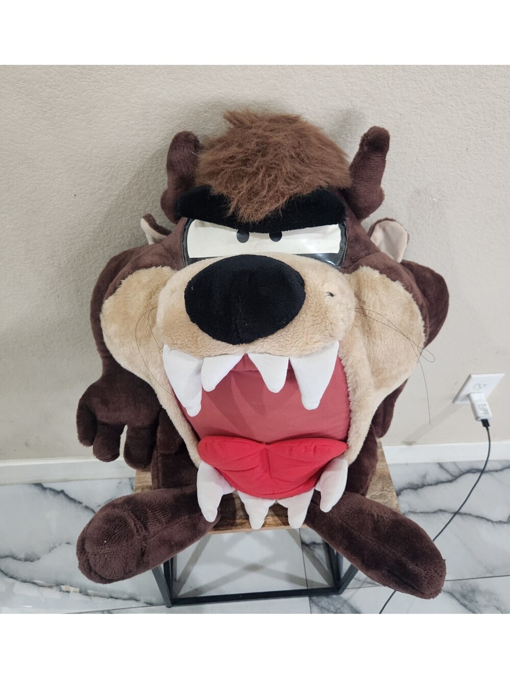 Vintage 1994 Looney Tunes Angry Taz Tasmanian Devil Large Plush 24” Ace Novelty